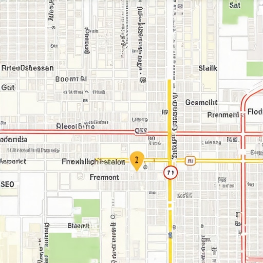 Fremont Local SEO Map Strategies 2024 Fremont city map with digital SEO icons