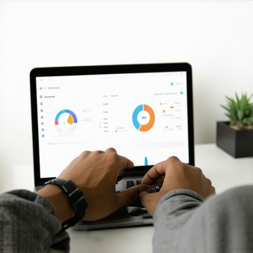 Person reviewing local SEO analytics on a laptop.