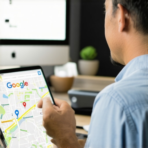 Business owner working on Google Maps listing for Fremont business at a computer