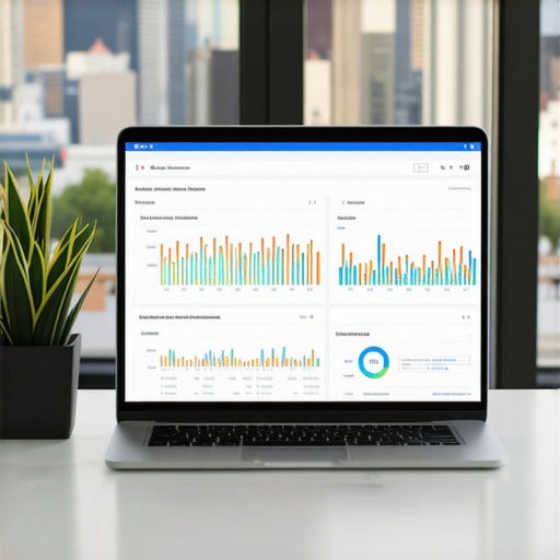 SEO Tools for Fremont Local SEO A person analyzing local SEO data on a laptop with Fremont cityscape in the background.