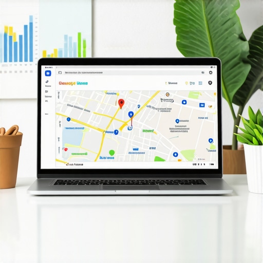 Optimizing Fremont Google Maps Team analyzing Fremont SEO rankings on a laptop with maps and charts