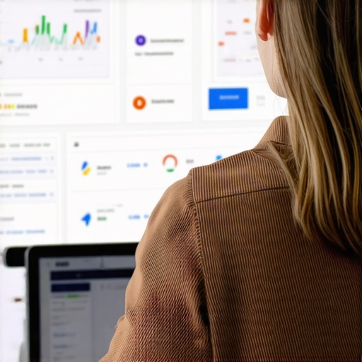 Person analyzing local SEO data on a computer screen with citation and ranking metrics.