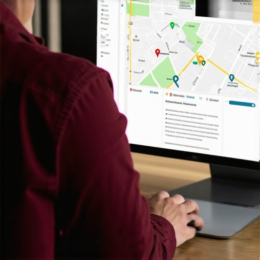 Person analyzing local SEO and map ranking data for Fremont on a laptop