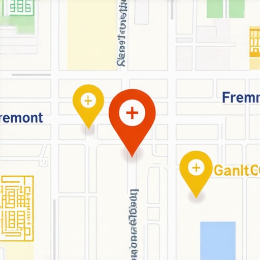A map of Fremont showing local businesses and SEO markers