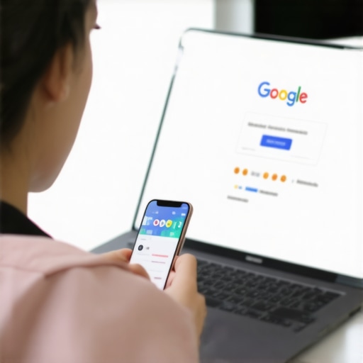 Person editing contact information on a Google Business Profile using a laptop